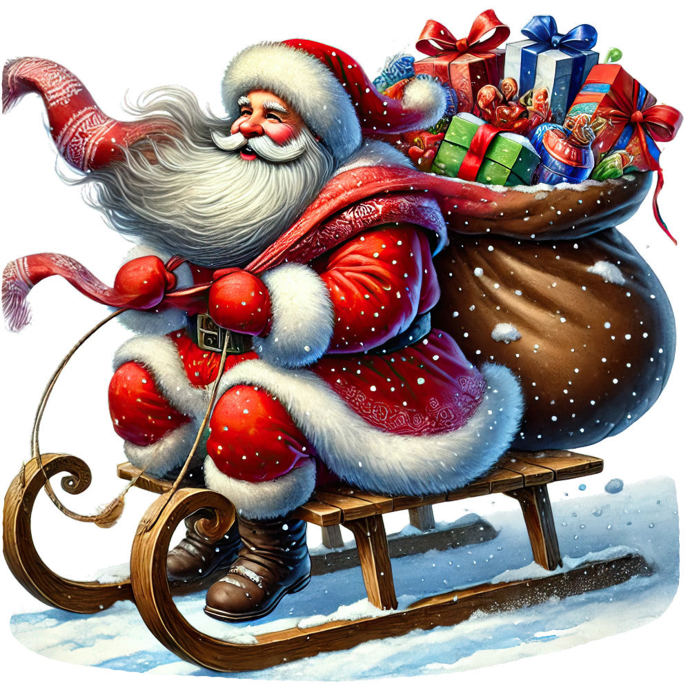 Santa Claus Scenes Fabric Panel 8 QuiltingFabricPanels