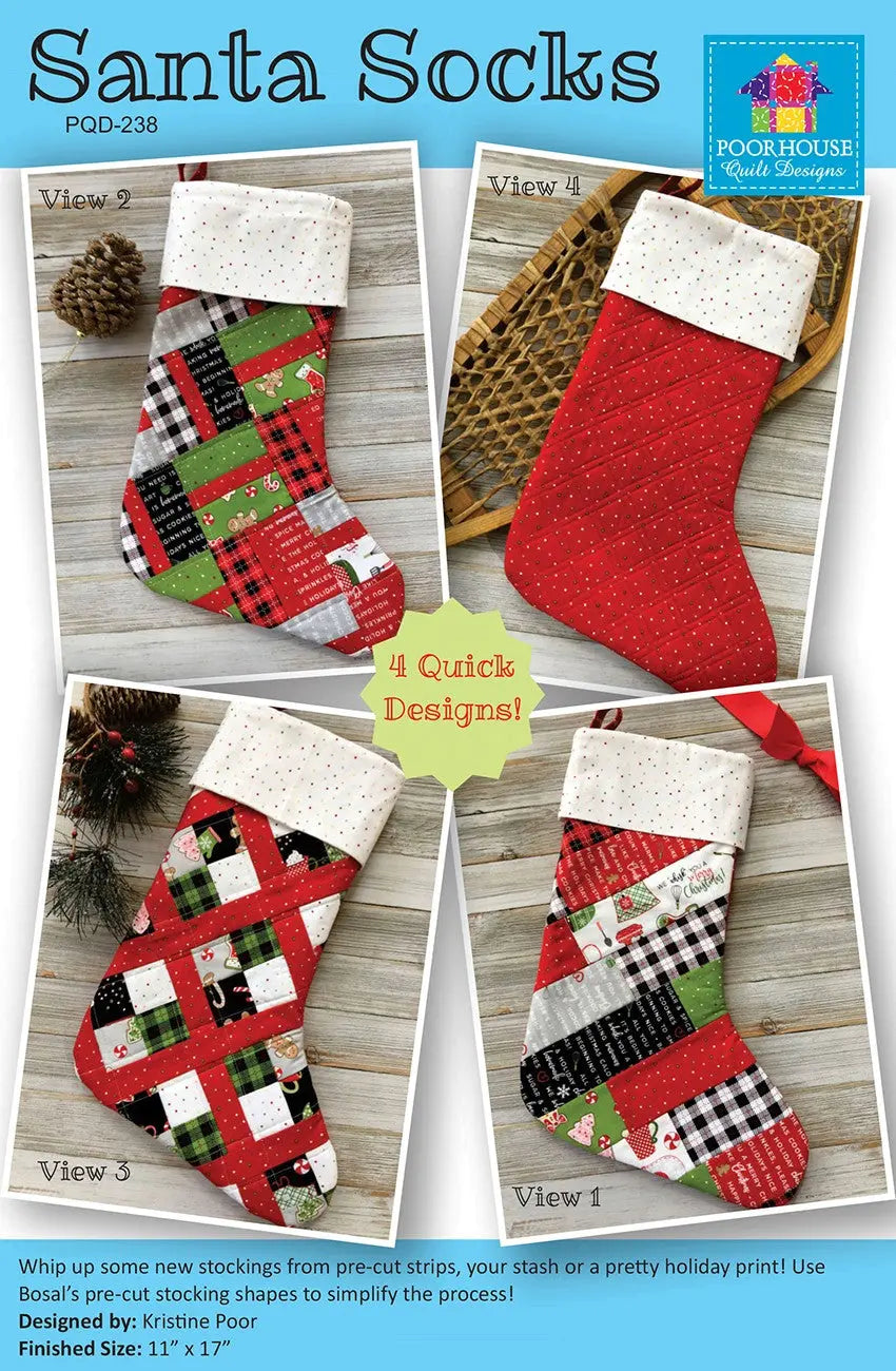 Santa Socks - Linda's Electric Quilters