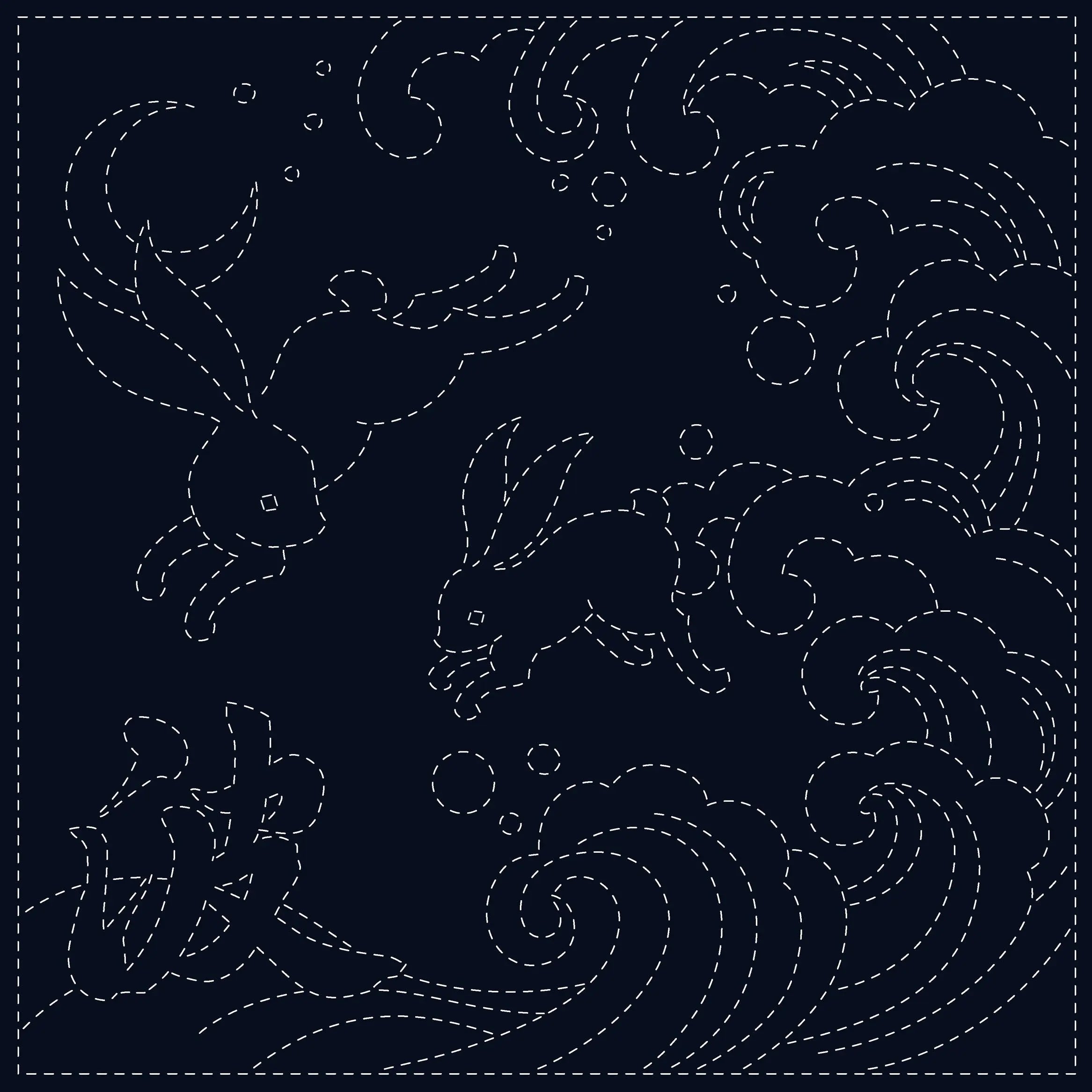 Sashiko Cloth Ara-Nami - Linda's Electric Quilters