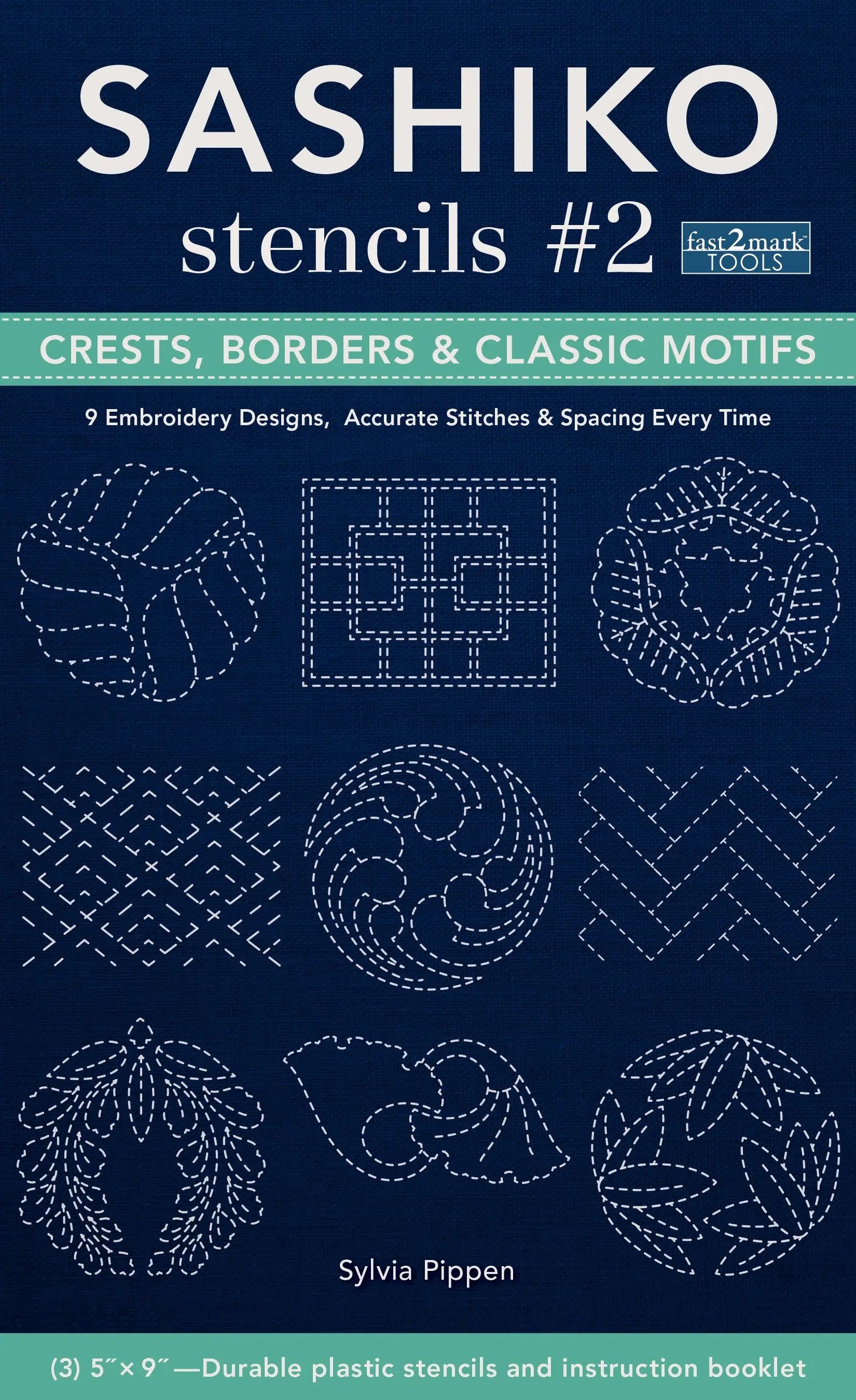 Sashiko Stencils 2 Crests Borders  Classic Motifs - Linda's Electric Quilters