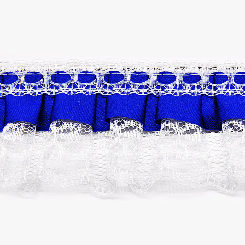Satin Pleated Ruffle Lace Trim, 2-inch X 5 Yards - For Sewing, Lingerie, Costumes & Crafts