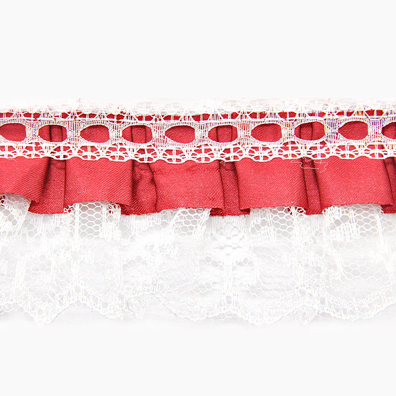 Satin Pleated Ruffle Lace Trim, 2-inch X 5 Yards - For Sewing, Lingerie, Costumes & Crafts