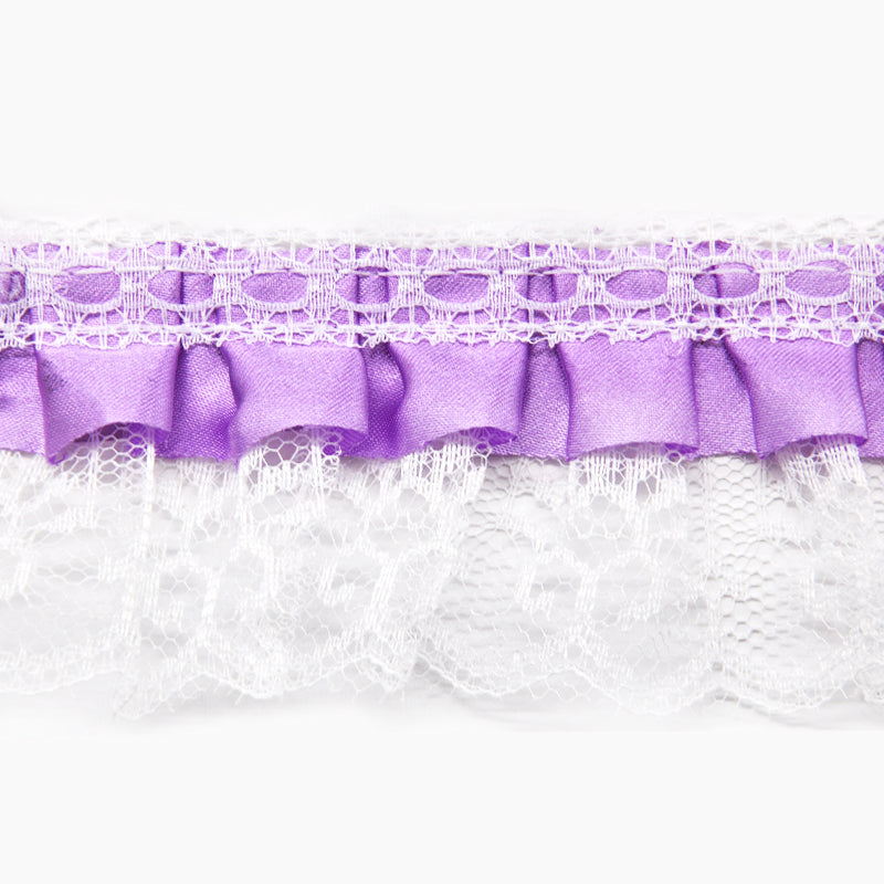 Satin Pleated Ruffle Lace Trim, 2-inch X 5 Yards - For Sewing, Lingerie, Costumes & Crafts