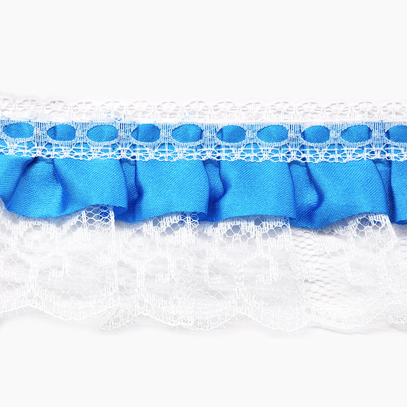 Satin Pleated Ruffle Lace Trim, 2-inch X 5 Yards - For Sewing, Lingerie, Costumes & Crafts