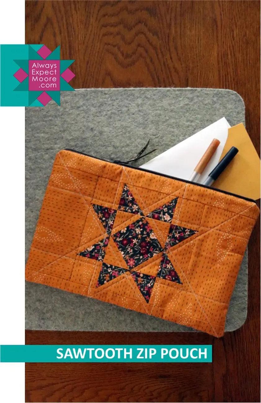 Sawtooth Zip Pouch - Linda's Electric Quilters