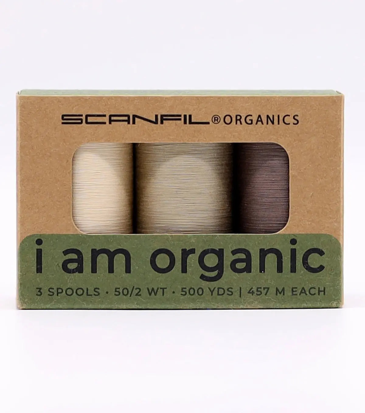 Scanfil Organic Cotton 50wt 3 Spool Thread Set Tan Shades - Linda's