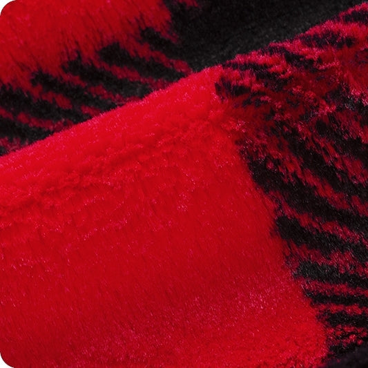 Scarlet/Black Luxe Cuddle Buffalo Check 58/60" Fabric Per Yard