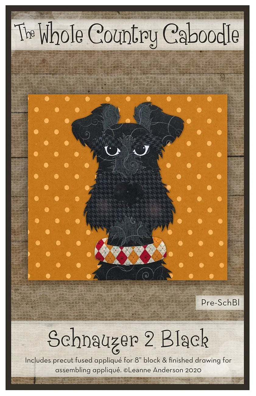 Schnauzer 2 Black Precut Fused Applique Pack - Linda's Electric Quilters