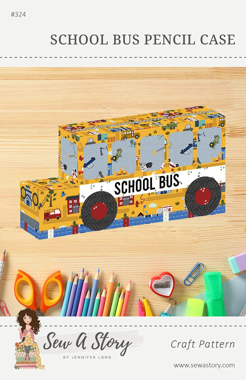 School Bus Pencil Case Checker Distributor
