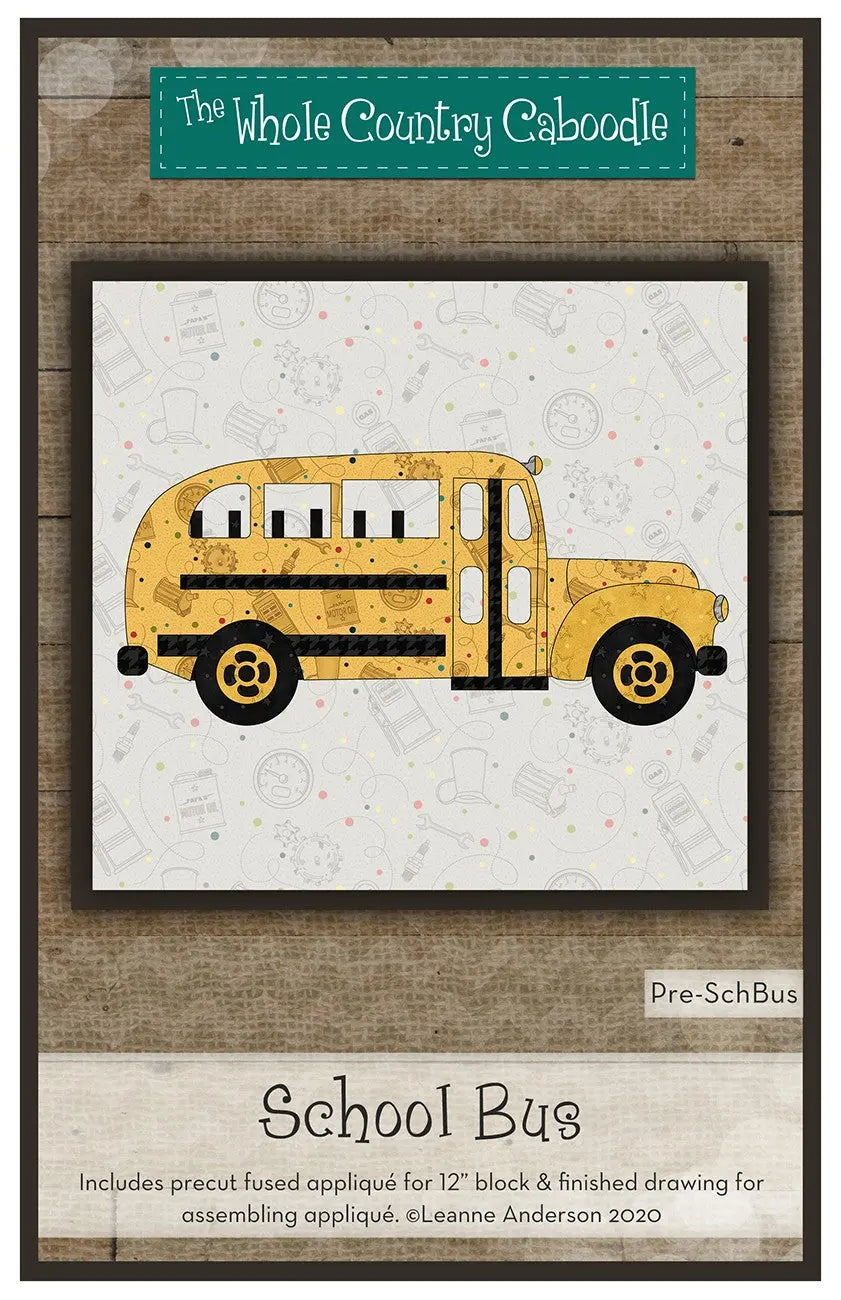 School Bus Precut Fused Applique Pack - Linda's Electric Quilters