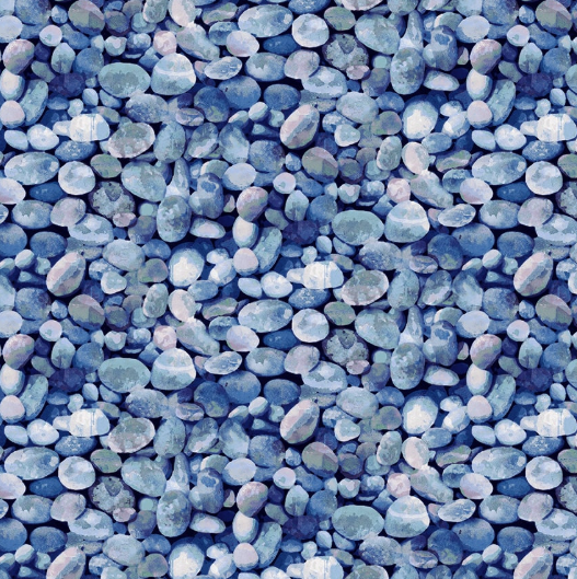 Blue Pebbles Portfolio of Landscapes blender quilting fabric by Elizabeth Isles for Studio E