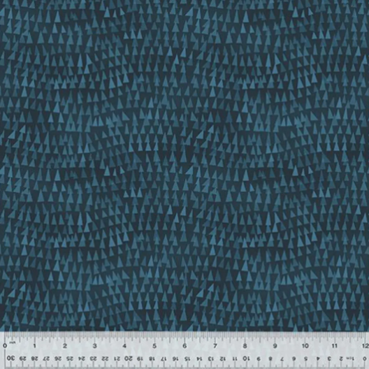 Navy Triangle Tops Wild North geometric quilting fabric by Gareth Lucas for Windham Fabrics