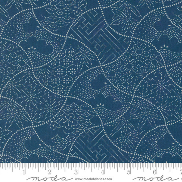 Navy Fuji Blenders Indigo Blooming quilting fabric by Debbie Maddy for Moda
