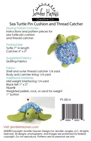 Sea Turtle Pin Cushion and Thread Catcher Checker Distributor