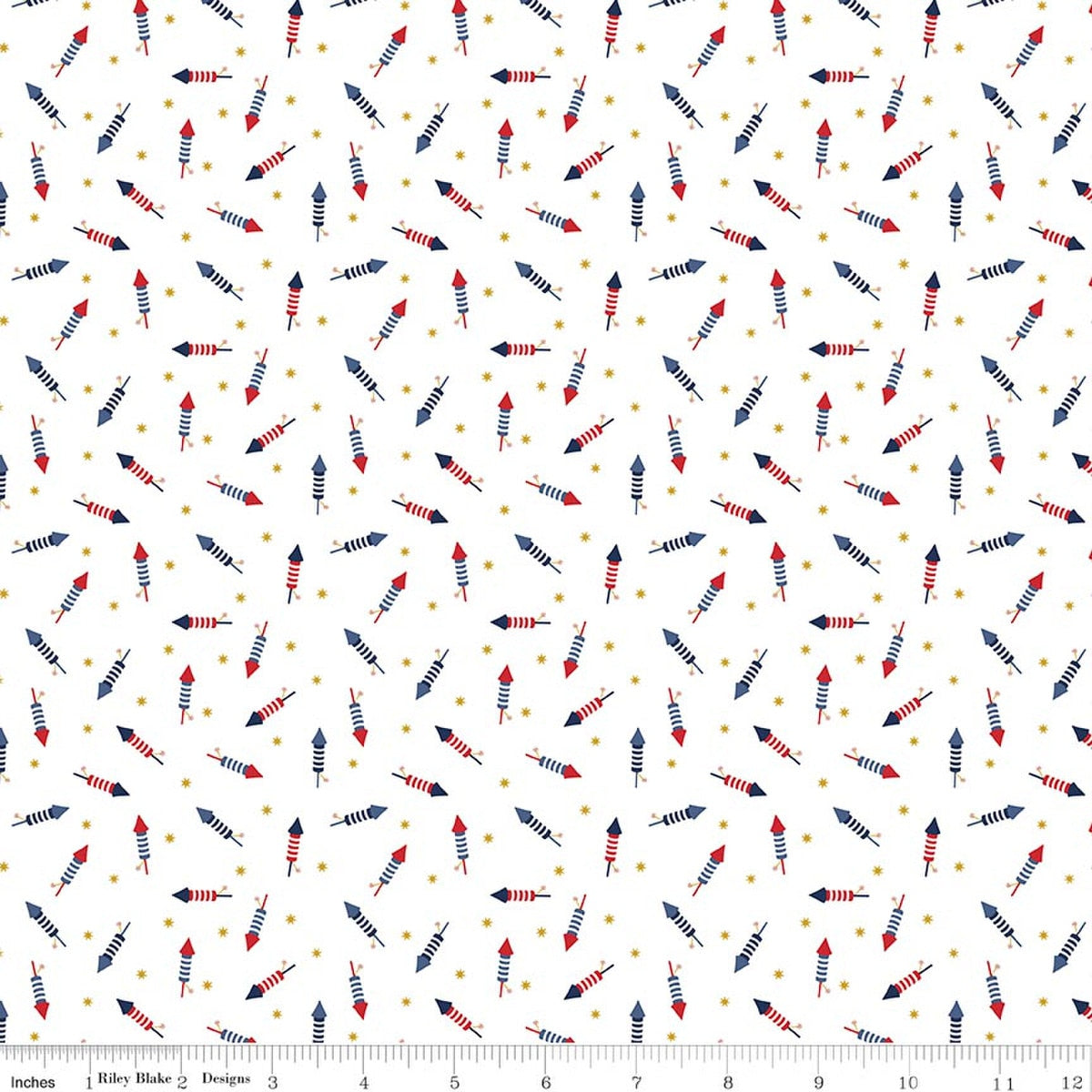 Seasonal Basics Pop Boom Bang White 44"/45" Cotton Fabric Per Yard