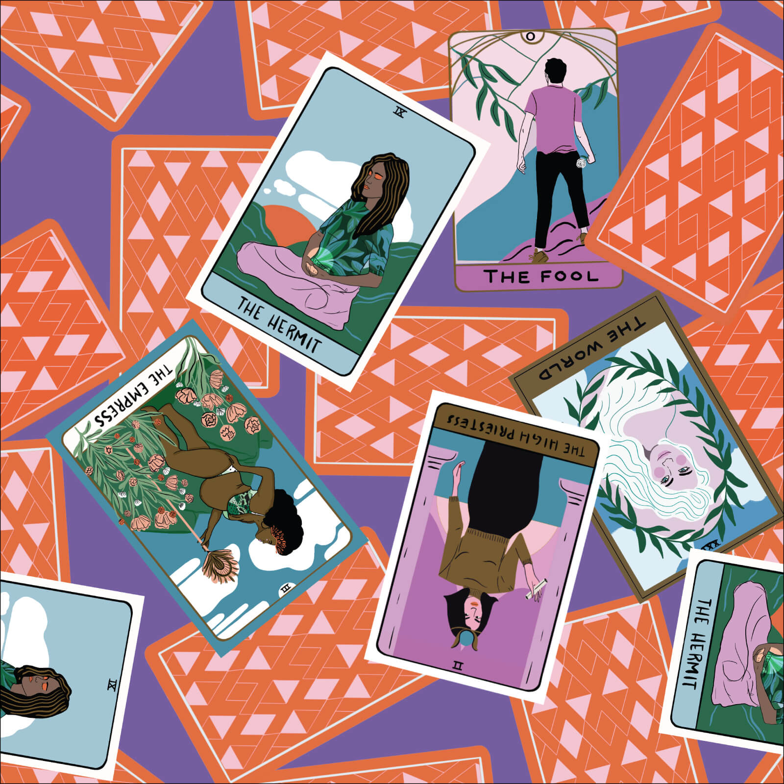 Secret of the Oracle - Tarot Cards 44" / 45" Fabric Per Yard