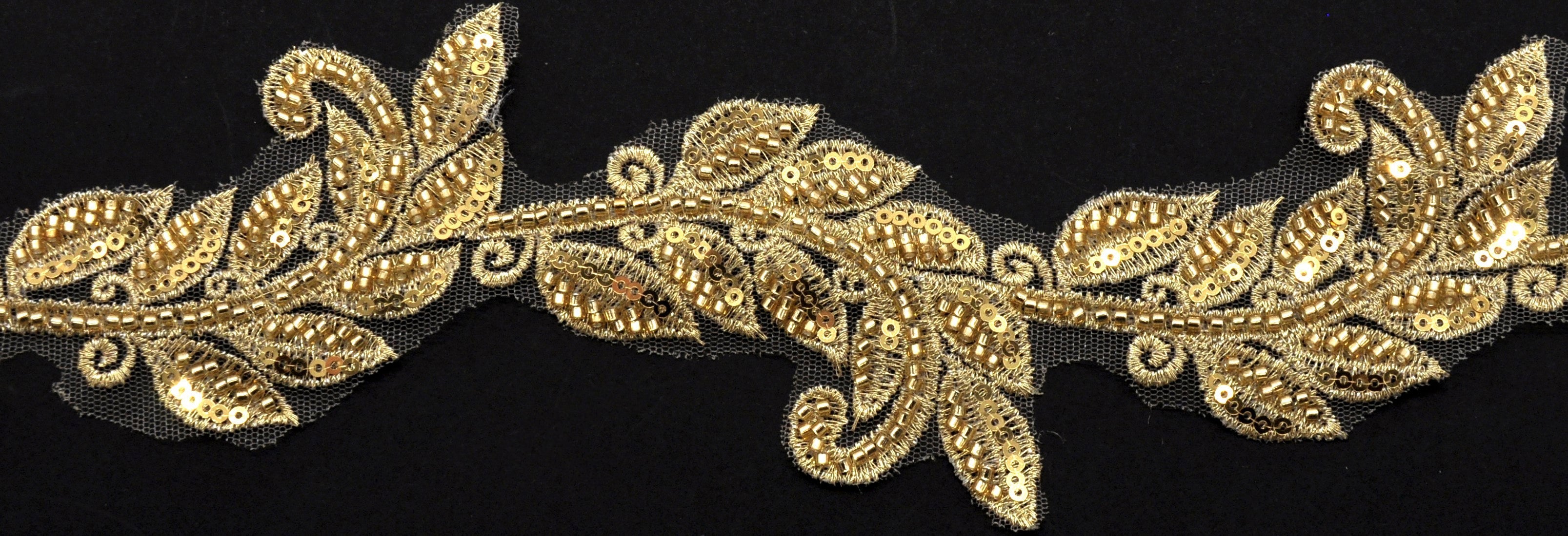 Sequin Embroidered Trim - 2 1/4" Width (10 YDS)-BR-474-10