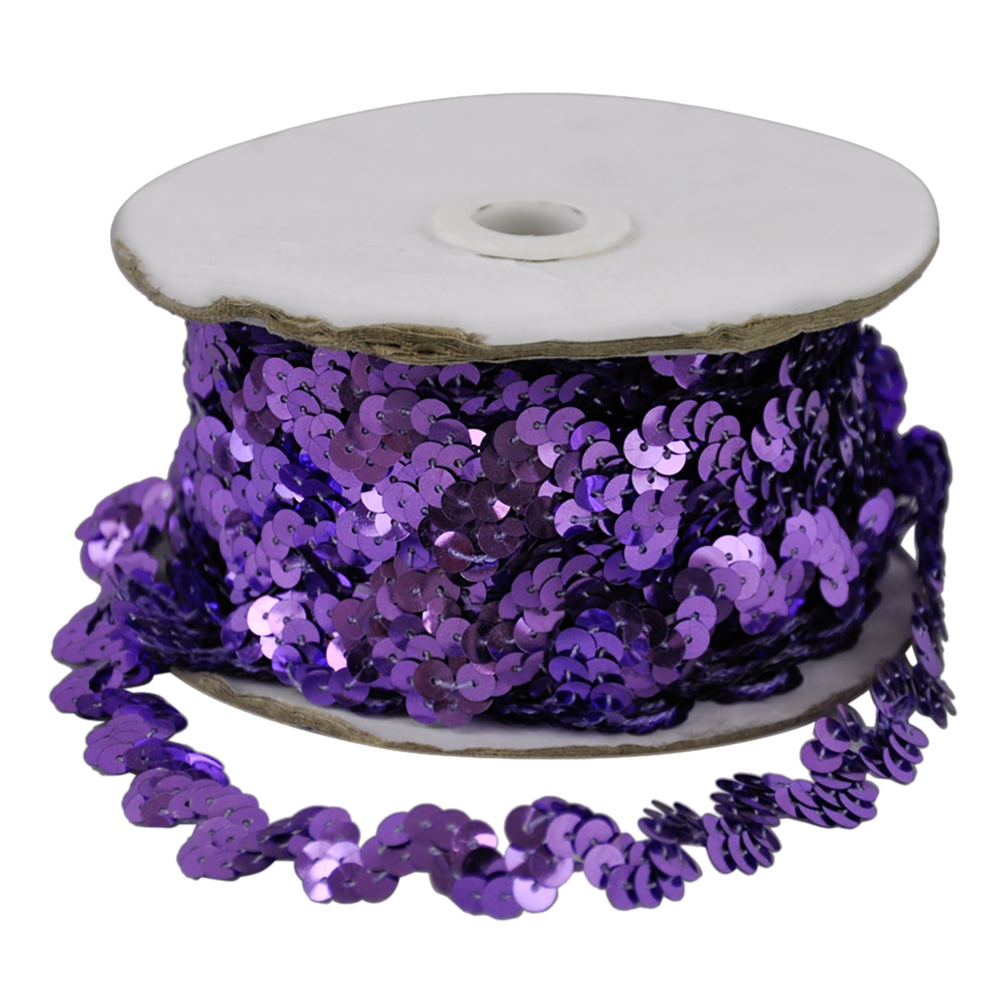 Sequin Trim 1/2-Inch Wide Polyester Non Stretch Rolls for Arts and Crafts, 25-Yard, BQ-304
