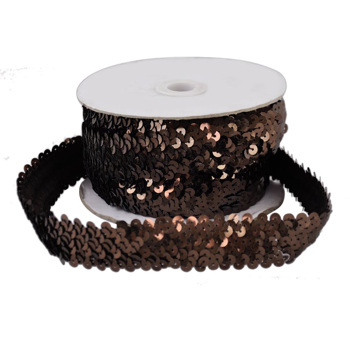 Sequin Trim 1-Inch Wide Polyester Stretchable Rolls for Arts and Crafts, 10-Yard BQ-302