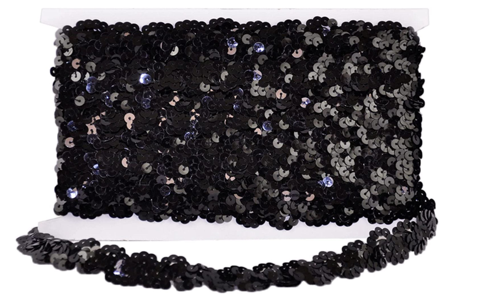 Sequin Trim 1-Inch Wide Polyester Stretchable Rolls for Arts and Crafts, 10-Yard BQ-302