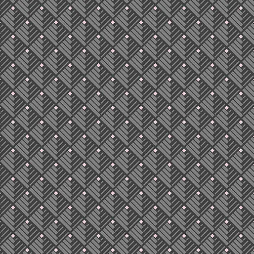 Serenity - Modern Log Cabin - Charcoal 44" / 45" Fabric Per Yard The Fabric Company