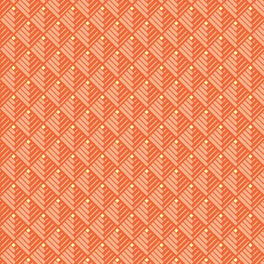 Serenity - Modern Log Cabin - Orange 44" / 45" Fabric Per Yard The Fabric Company