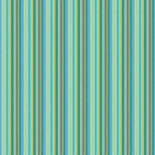 Sew Bloom - Stitch Stripe - Turquoise 44" / 45" Fabric Per Yard The Fabric Company