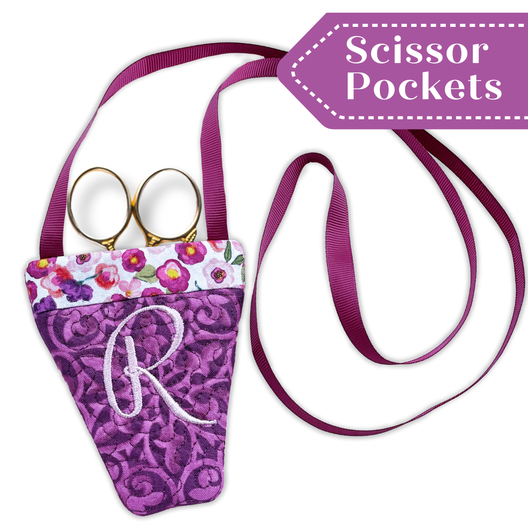 Sew Handy Scissor Pockets In the Hoop Machine Embroidery Design Set