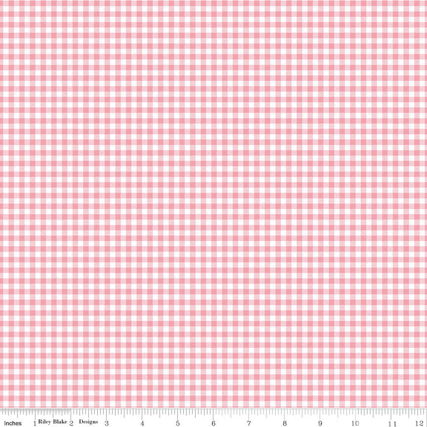 Sew in Love Gingham quilting fabric in rose by Dani Mogstad for Riley Blake Designs, gingham check on rose cotton, sold by the yard