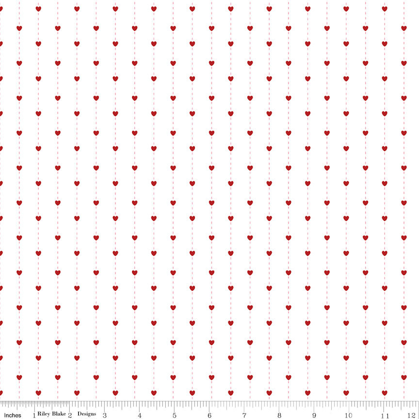 Sew in Love Stripes quilting fabric in white by Dani Mogstad for Riley Blake Designs, stripe print on white cotton, sold by the yard