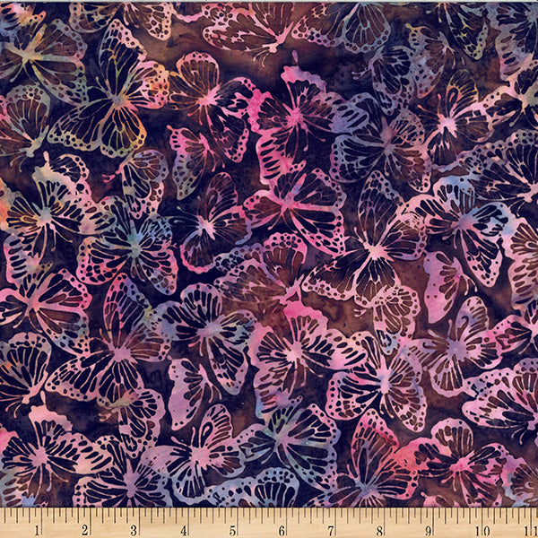 Sierra Bali Batik Butterflies Cotton 44"/45" Fabric Per Yard