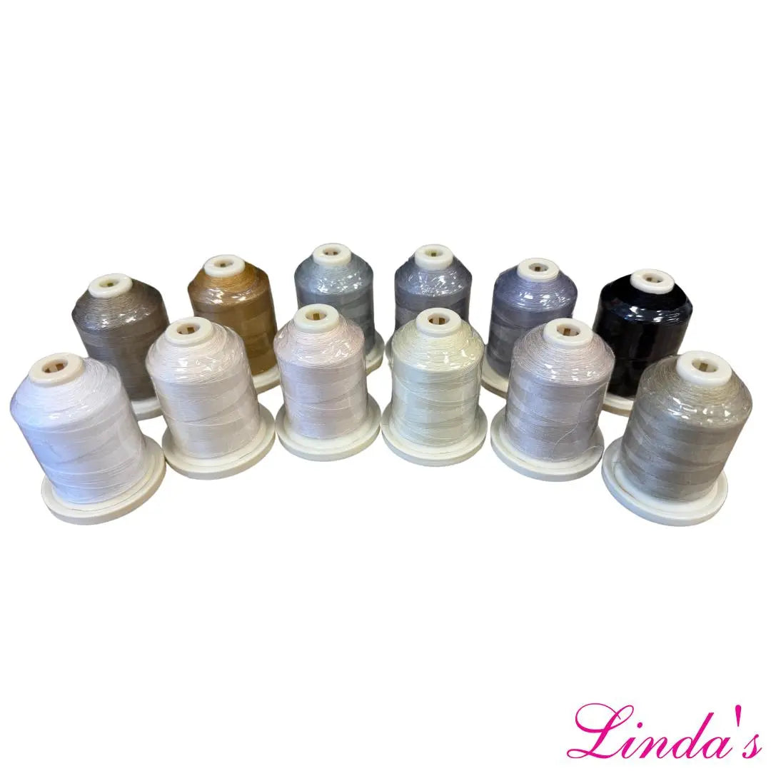 Signature Cotton Neutral Mini Spool 40wt Thread Bundle - Set of 12 - Linda's Electric Quilters