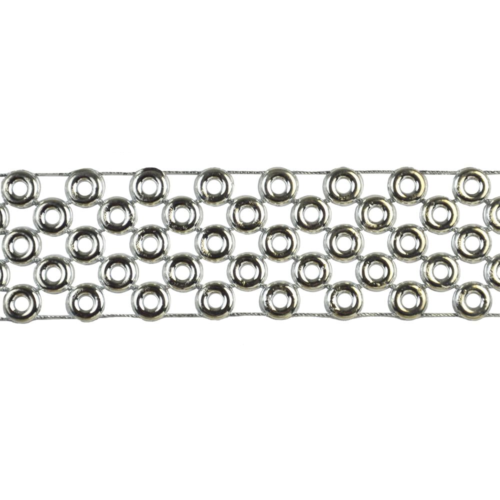 Silver Metal Grommet Trim, 1 1/2-inch X 5 Yards  – Designer Chain Link Upholstery & Fashion Trim
