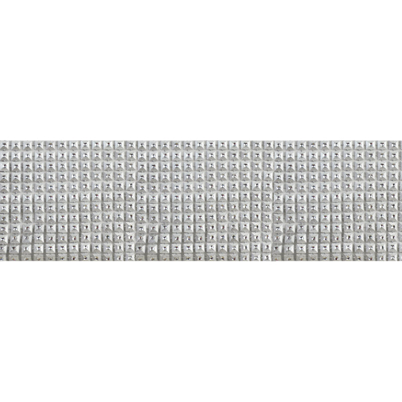 Silver Metallic Plastic Trim, 4-inch X 5 yards – Sparkling Crystal Bling Mesh Trim for Costumes, Crafts, Dancewear & DIY Decor