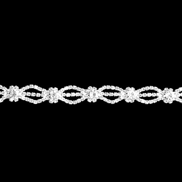 Silver Rhinestone Elastic Headband