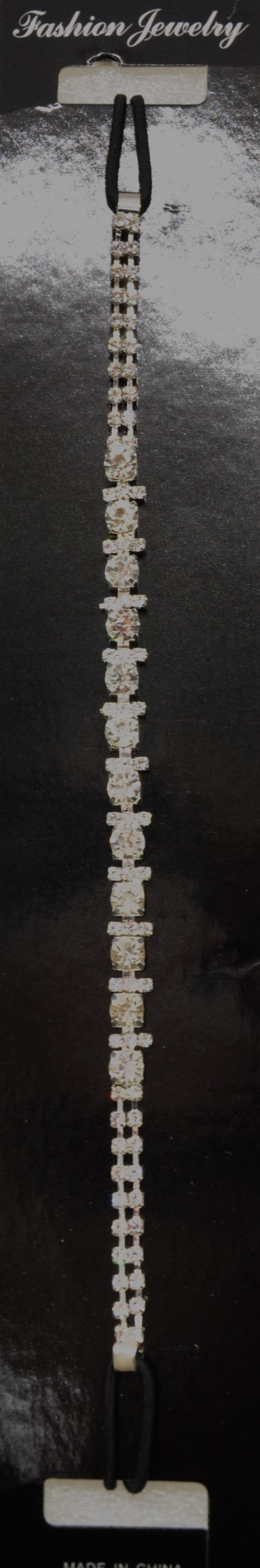 Silver Rhinestone Elastic Headband