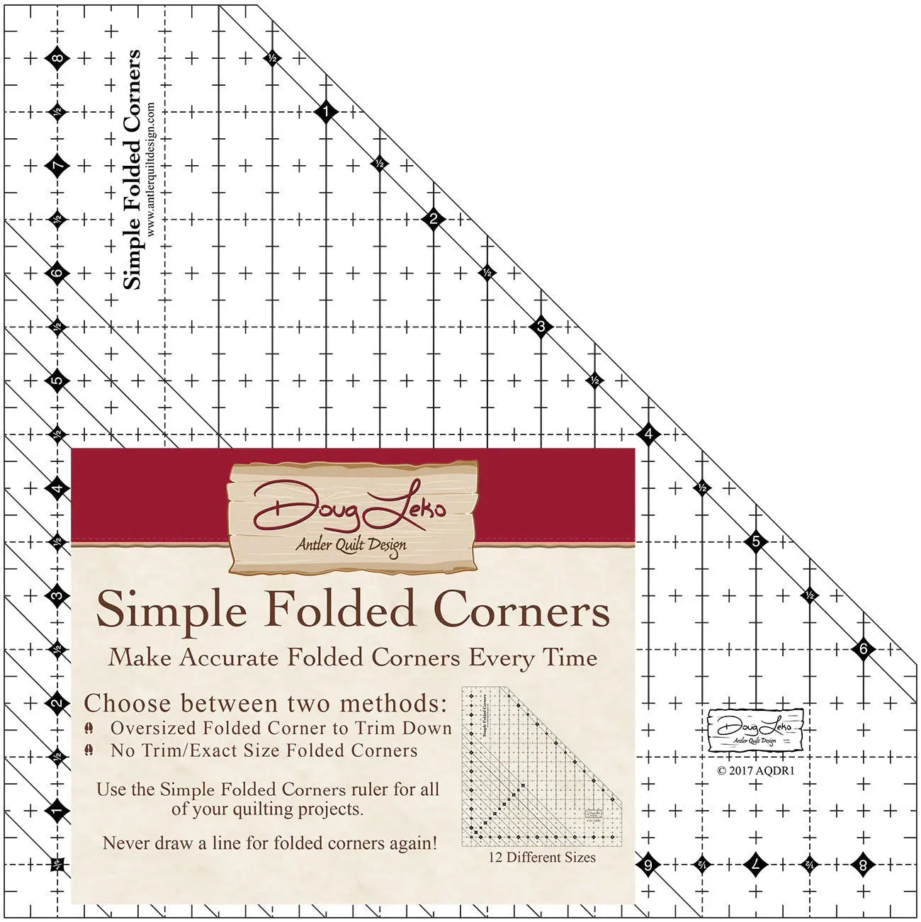 Simple Folded Corners Ruler - Linda's Electric Quilters