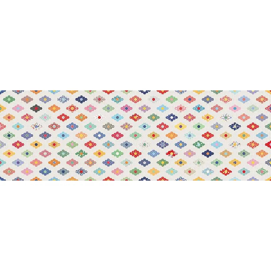 Simple Pleasures Diamond Ivory Cotton Wideback Fabric per yard Riley Blake Designs