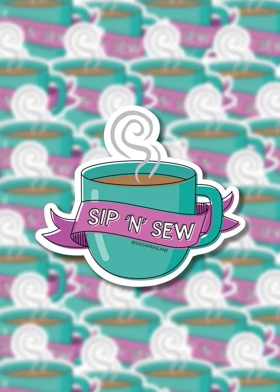 Sip 'n' Sew Mug Stickers - Linda's Electric Quilters