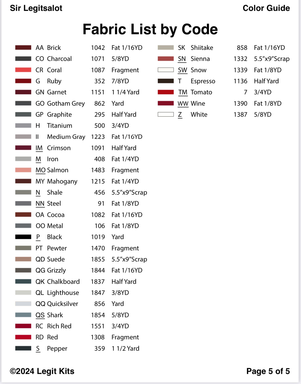 Sir Legitsalot Pattern