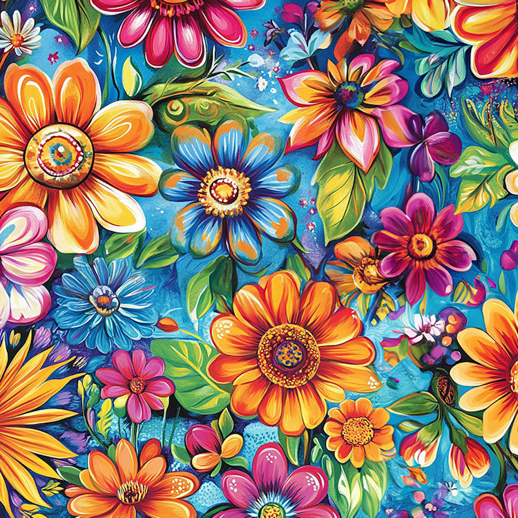 Sky Garden Quilt Back - Groovy Garden 108" wide Fabric per yard