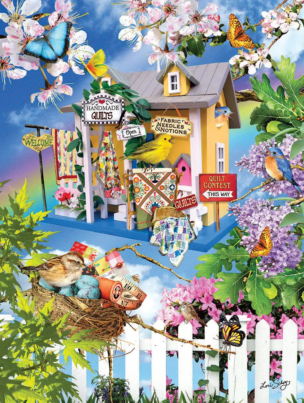 Sky High Quilts 500pc Puzzle - Linda's Electric Quilters