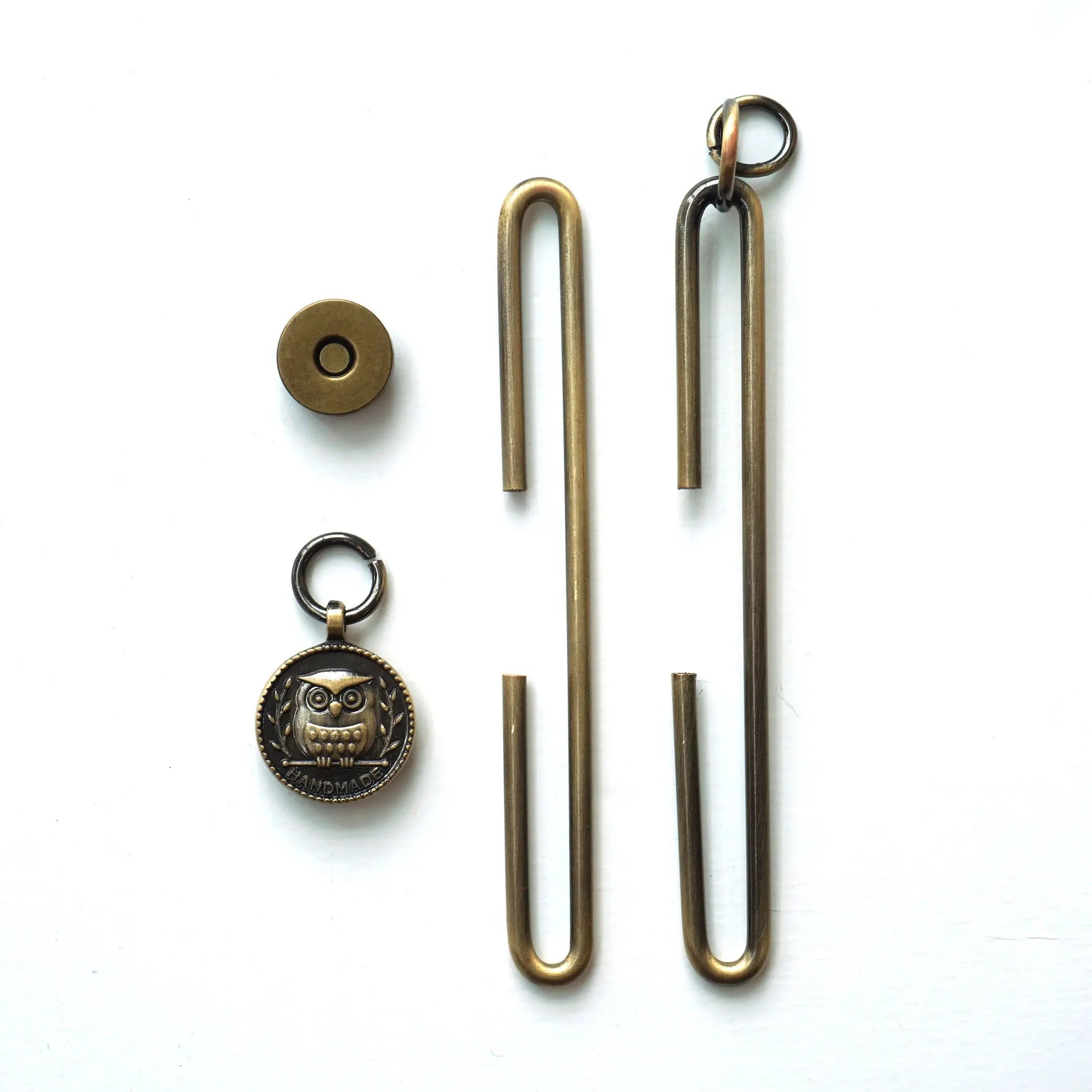 Slide Clasp with Magnet 4" (10cm) Antique Gold Owl - Linda's Electric Quilters