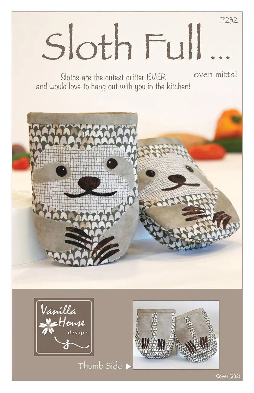 Sloth Full Oven Mitts - Linda's Electric Quilters
