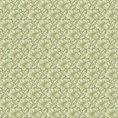 Small Texture Flower - Green Fluttering Florals Cotton 43"/44" Fabric Per Yard