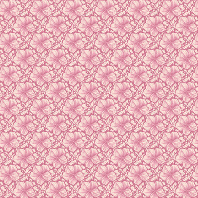 Small Texture Flower - Pink Fluttering Florals Cotton 43"/44" Fabric Per Yard