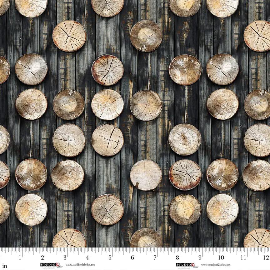 Smoke Slices Out of the Woodwork Cotton 44"/45" Fabric Per Yard Studio E Fabrics