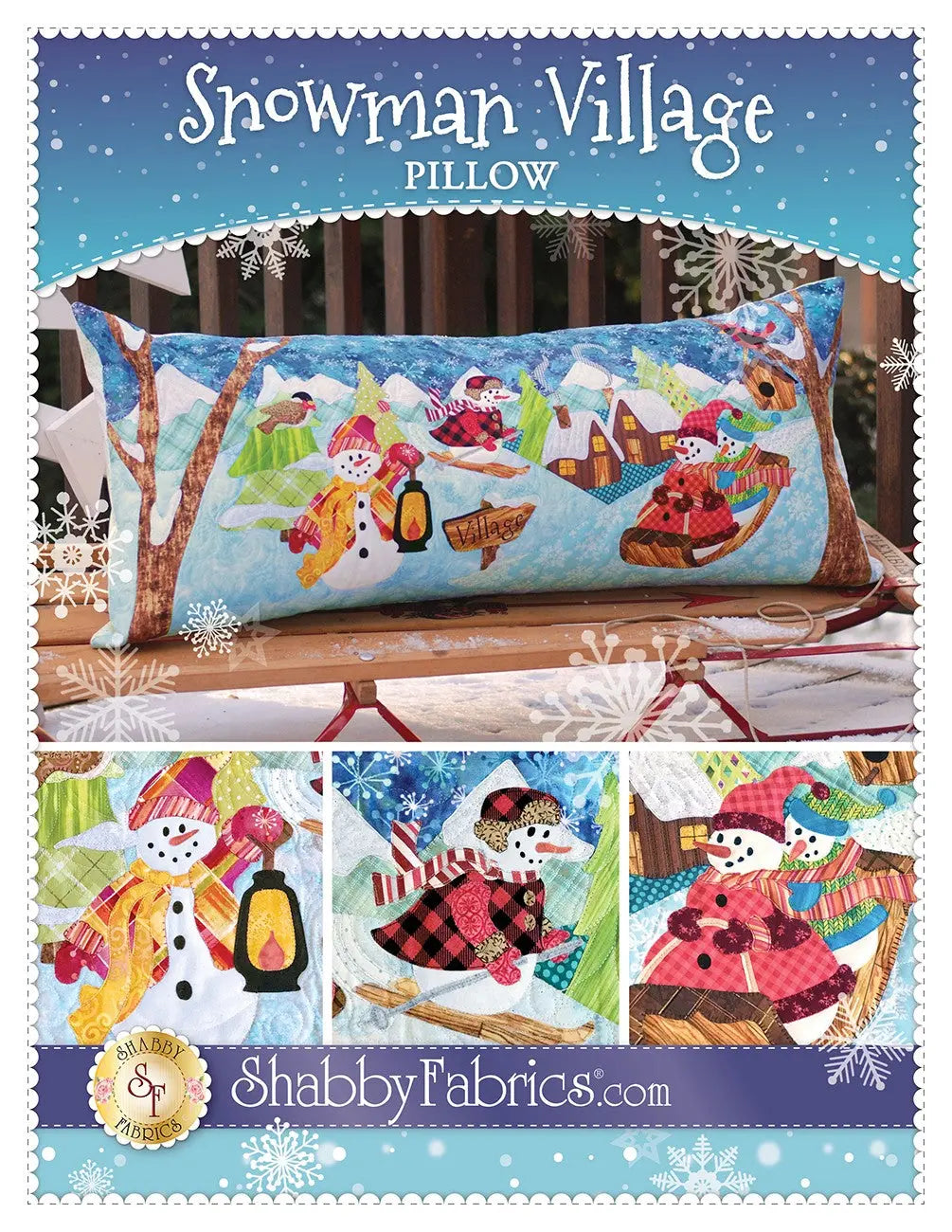Snowman Village Pillow - Linda's Electric Quilters
