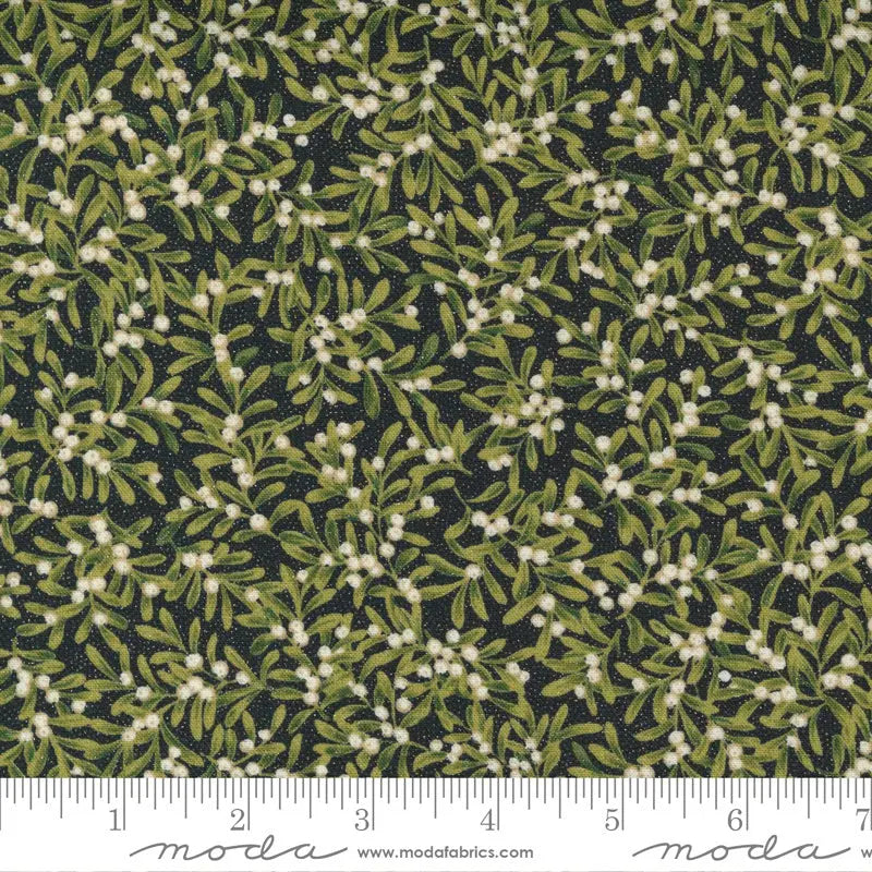 Sparkle Shine Glitter Black Holly Berries 44"/45" Fabric Per Yard Moda Fabrics & Supplies