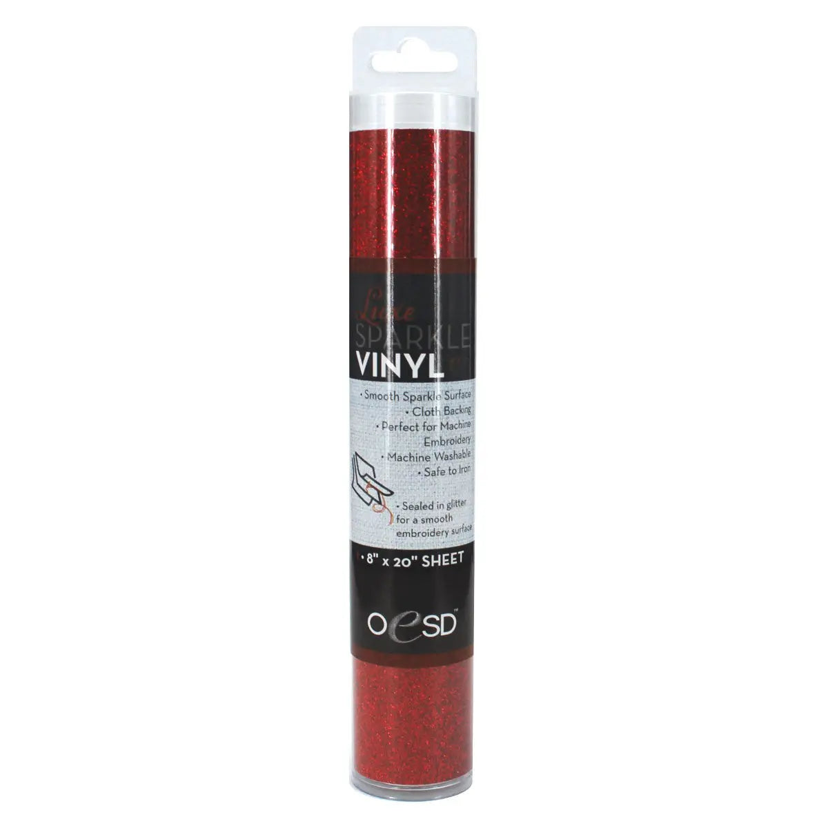 Sparkle Vinyl 8in x 20in Red - Linda's Electric Quilters